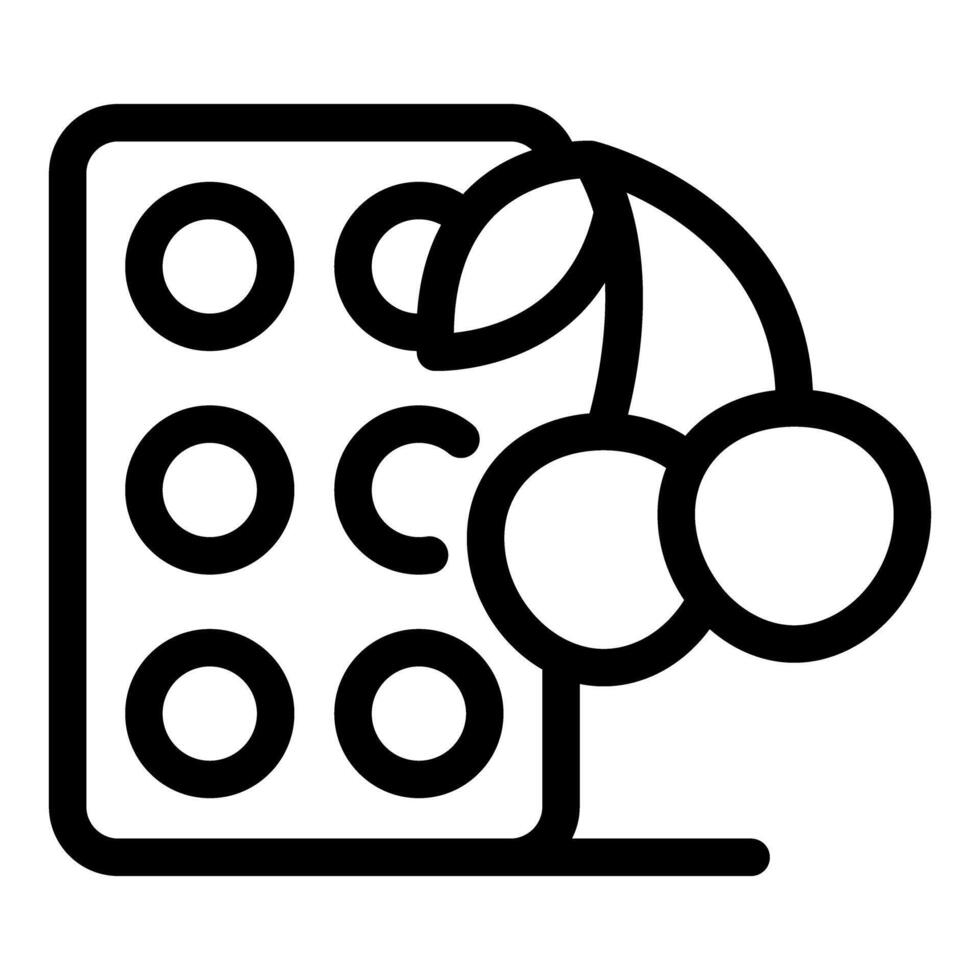 Cherry cough drops reducing symptoms icon representing cough relief vector