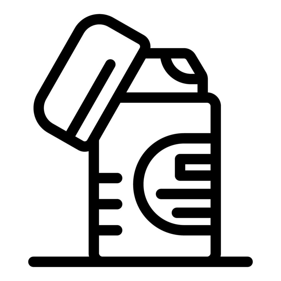Open pocket lighter with cover for making fire icon vector outline