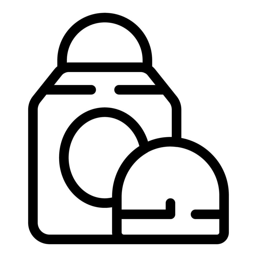 Laundry detergent and fabric softener line icon showing washing concept vector