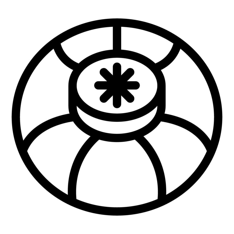 Round kiwi fruit icon showing segments and seed arrangement vector