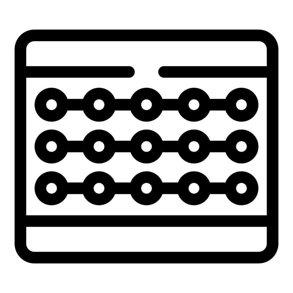 Abacus showing numbers, traditional calculating tool icon vector