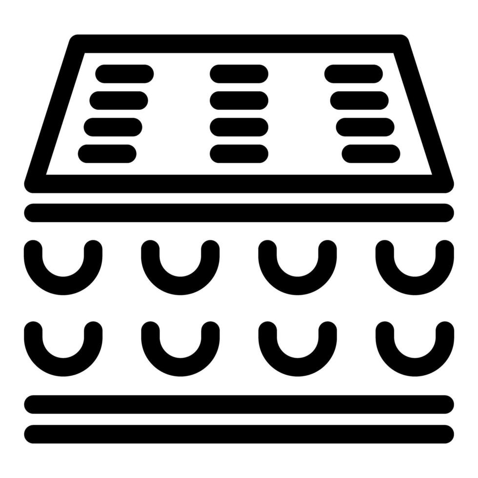 Orthopedic mattress layers showing breathable material icon vector