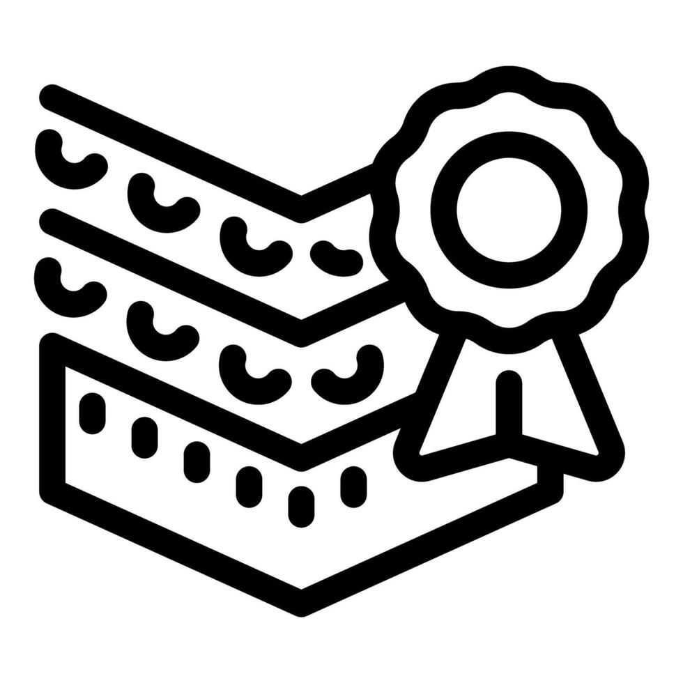 Orthopedic mattress layers receiving quality certificate award icon vector