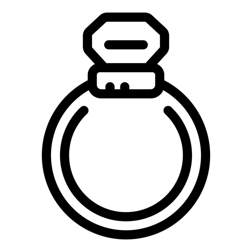 Perfume bottle icon with big stopper representing fragrance vector
