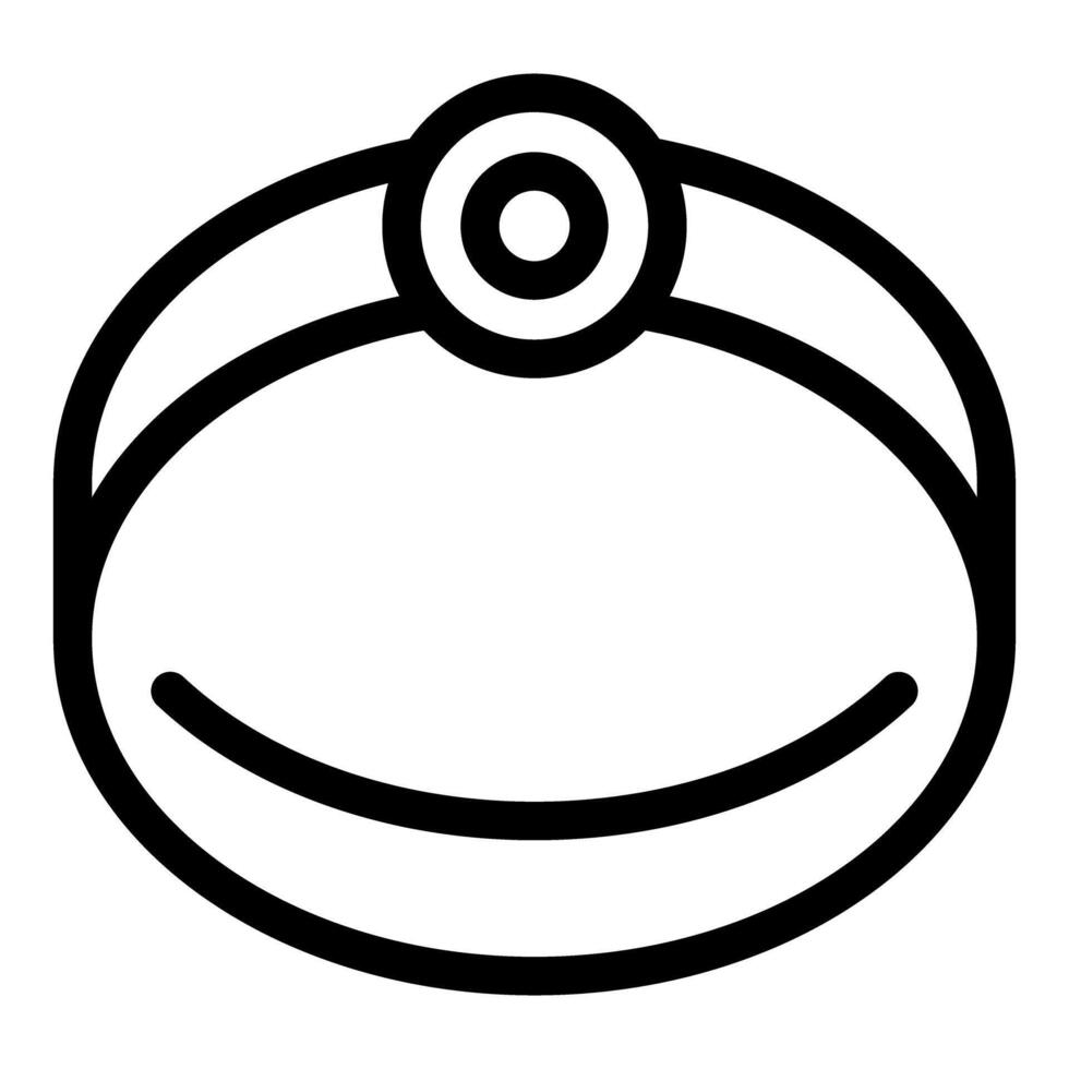 Medical head mirror icon reflecting light outline style vector