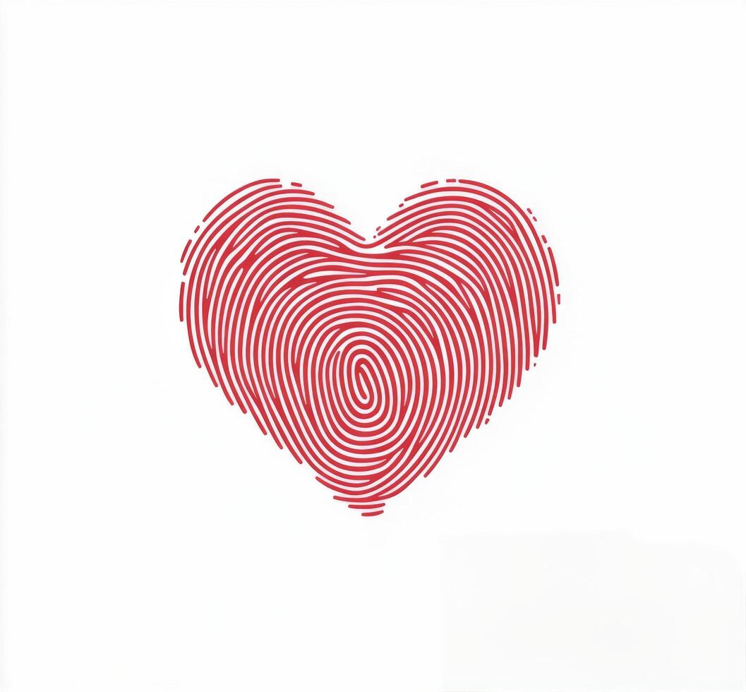 Unique heart shape created with fingerprint patterns on a soft, light background photo
