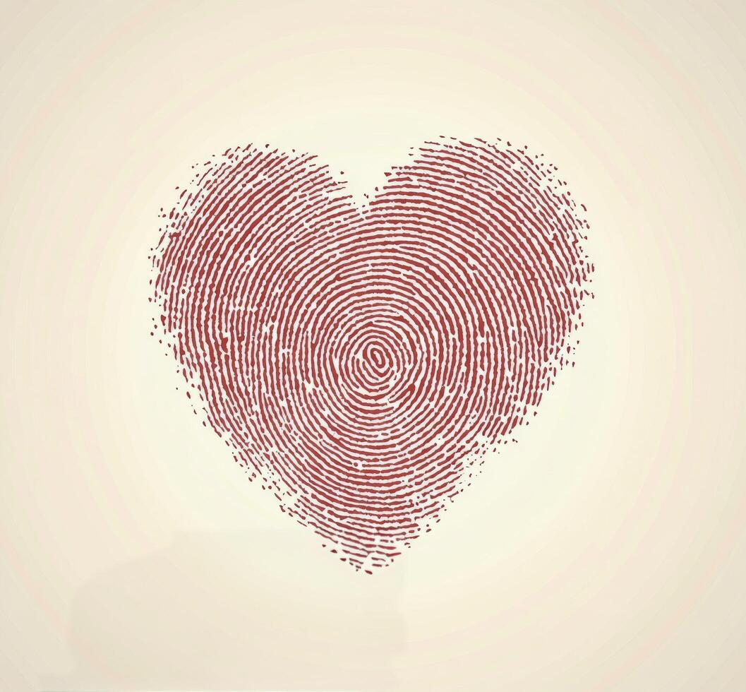 Unique heart shape created with fingerprint patterns on a soft, light background photo