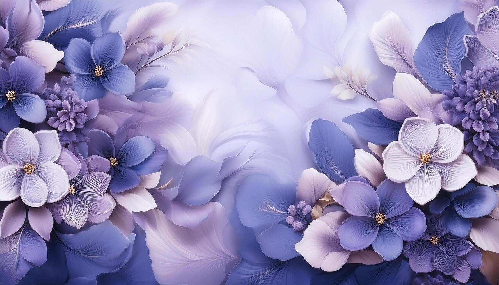 Abstract background with elegant lilac and chambray blue floral pattern, perfect for wedding theme photo