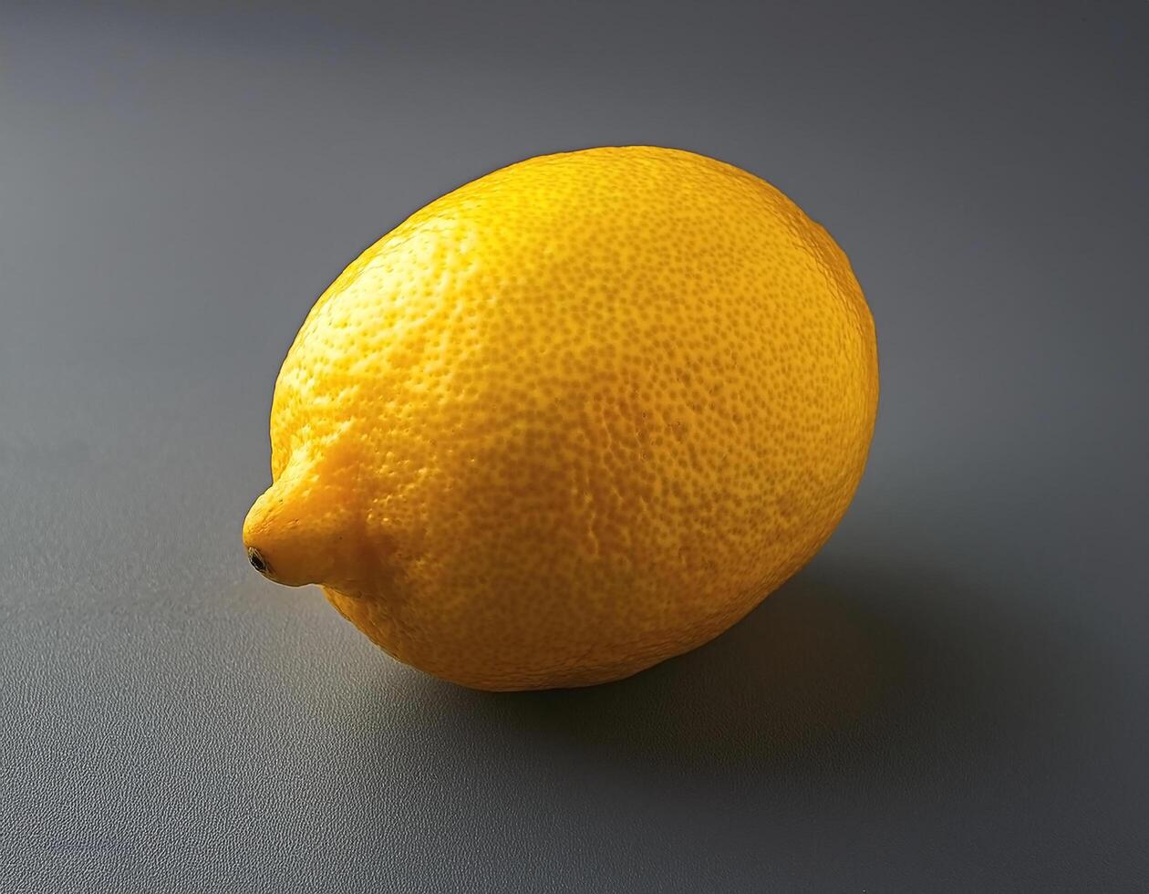 Bright yellow lemon on a gray background photo