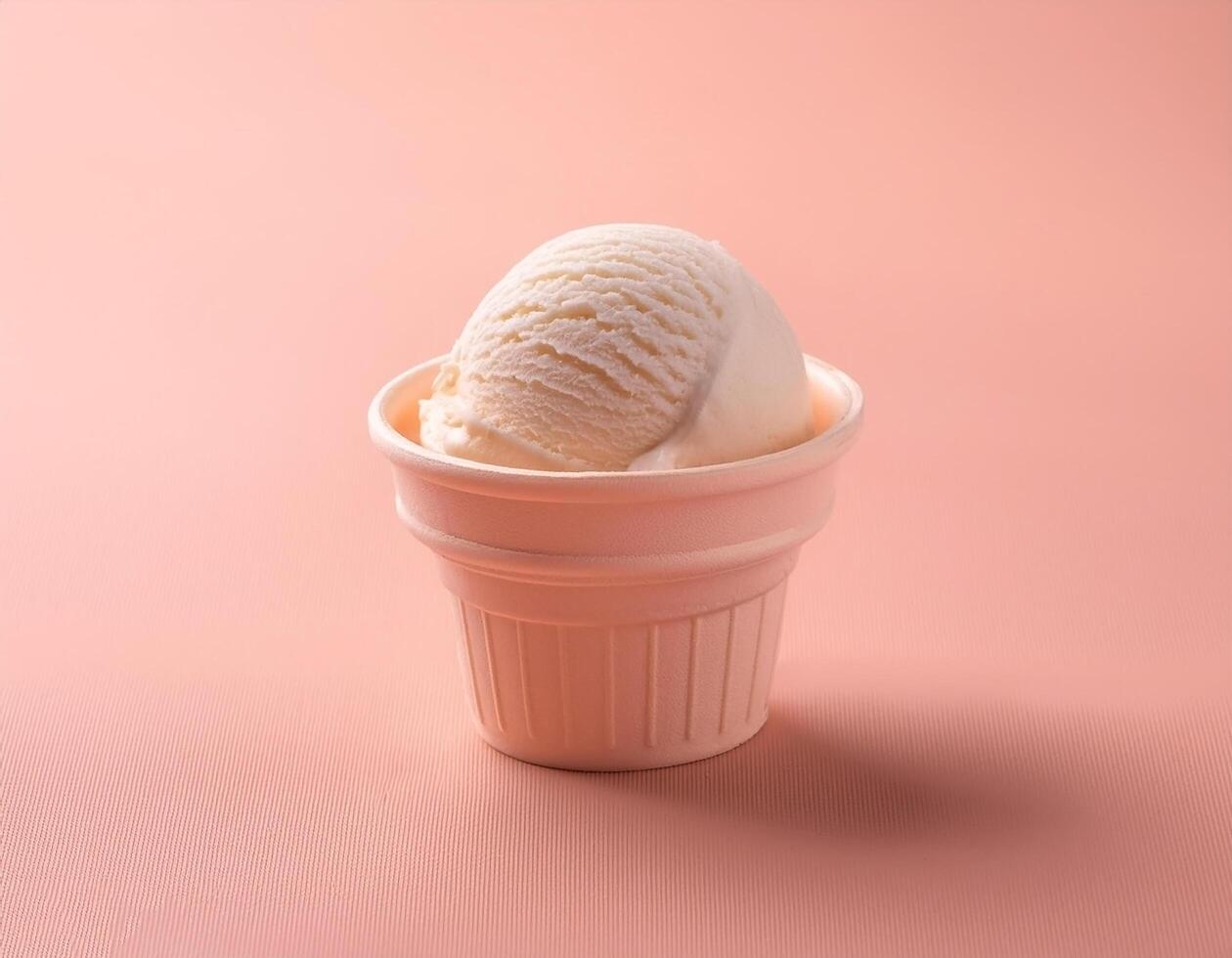 Ice cream cup on pastel background photo