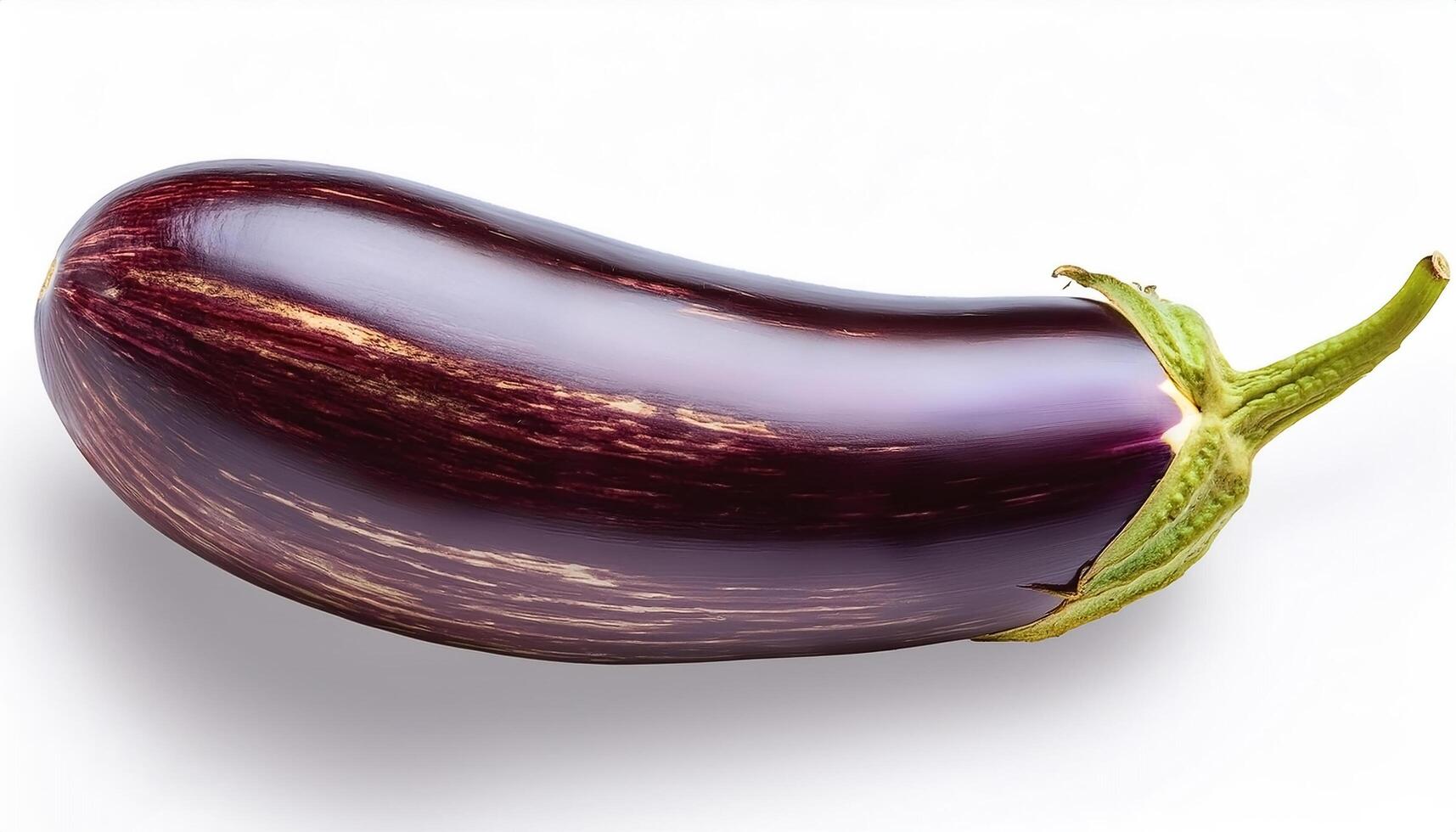 One slice of purple eggplant isolated, showing its rich texture and color photo