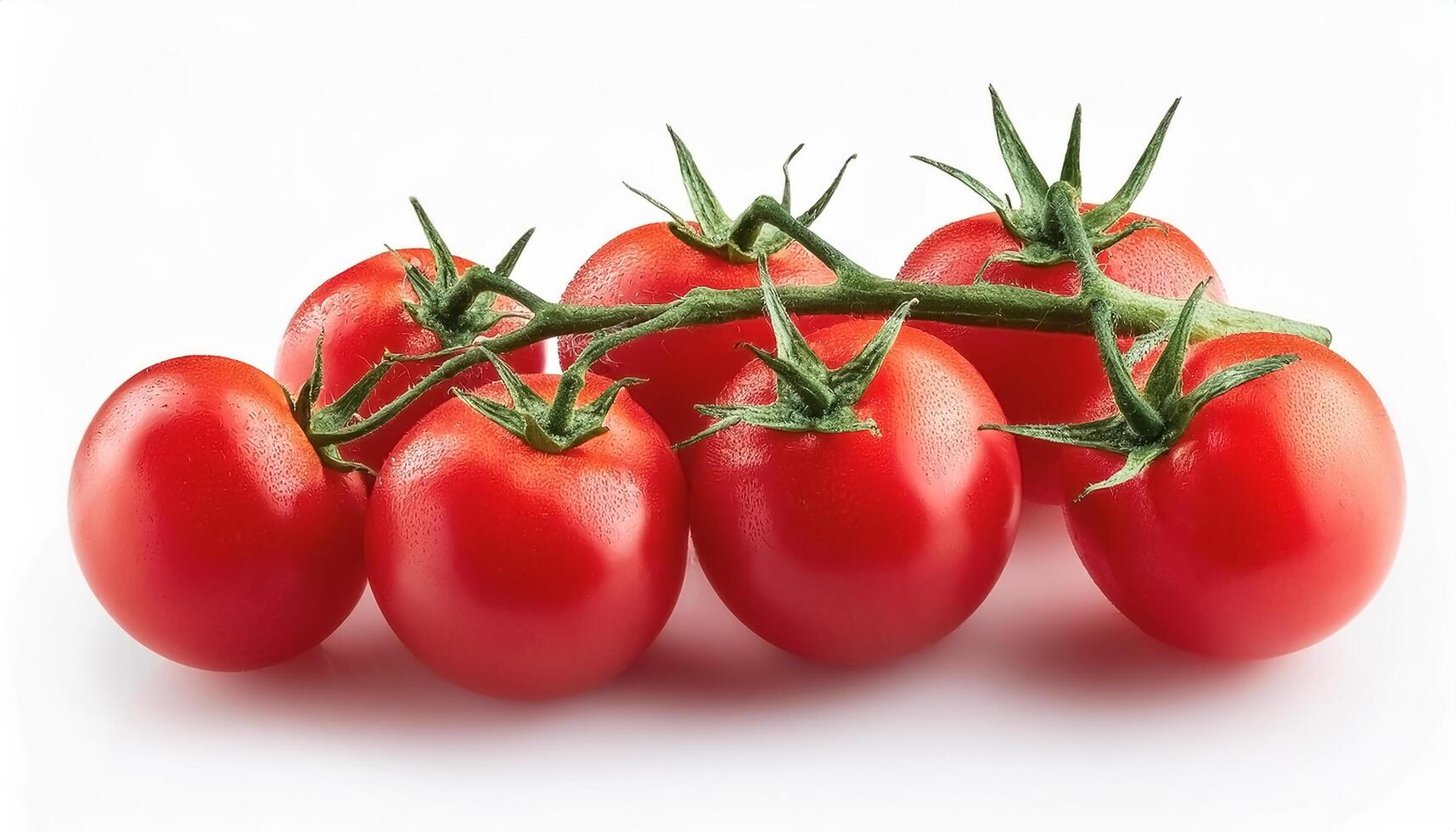 Red cherry tomatoes isolated on white background photo