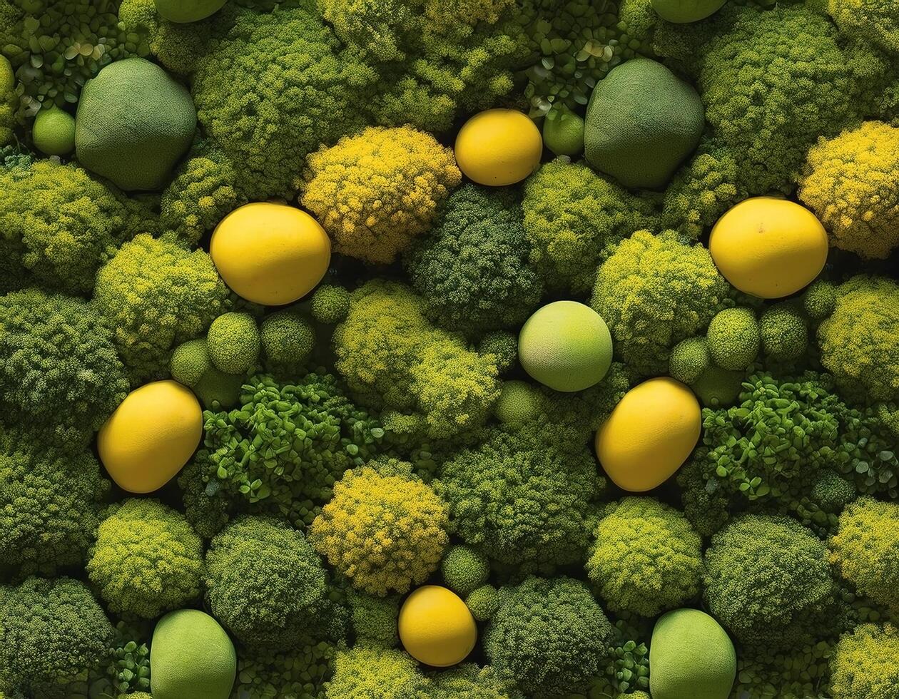Seamless background featuring shades of moss green and bright yellow, perfect for an environmental theme photo