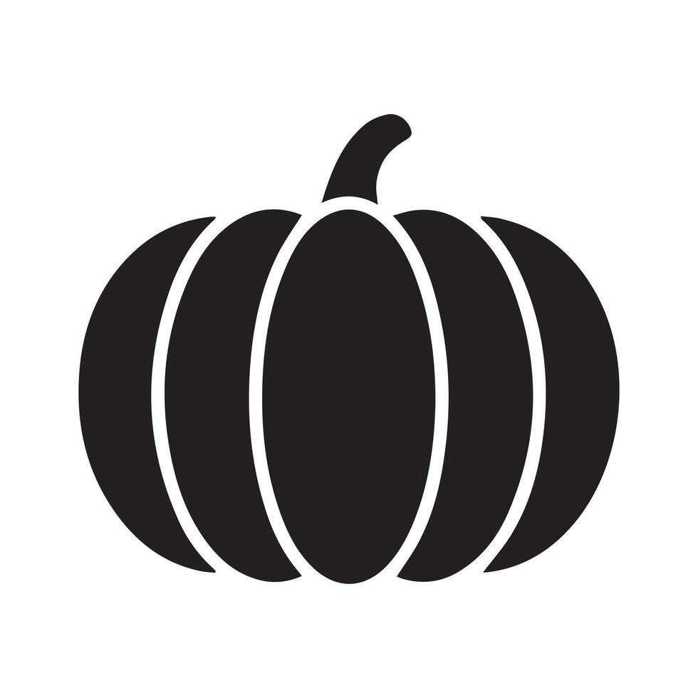 A black and white pumpkin icon on a white background vector