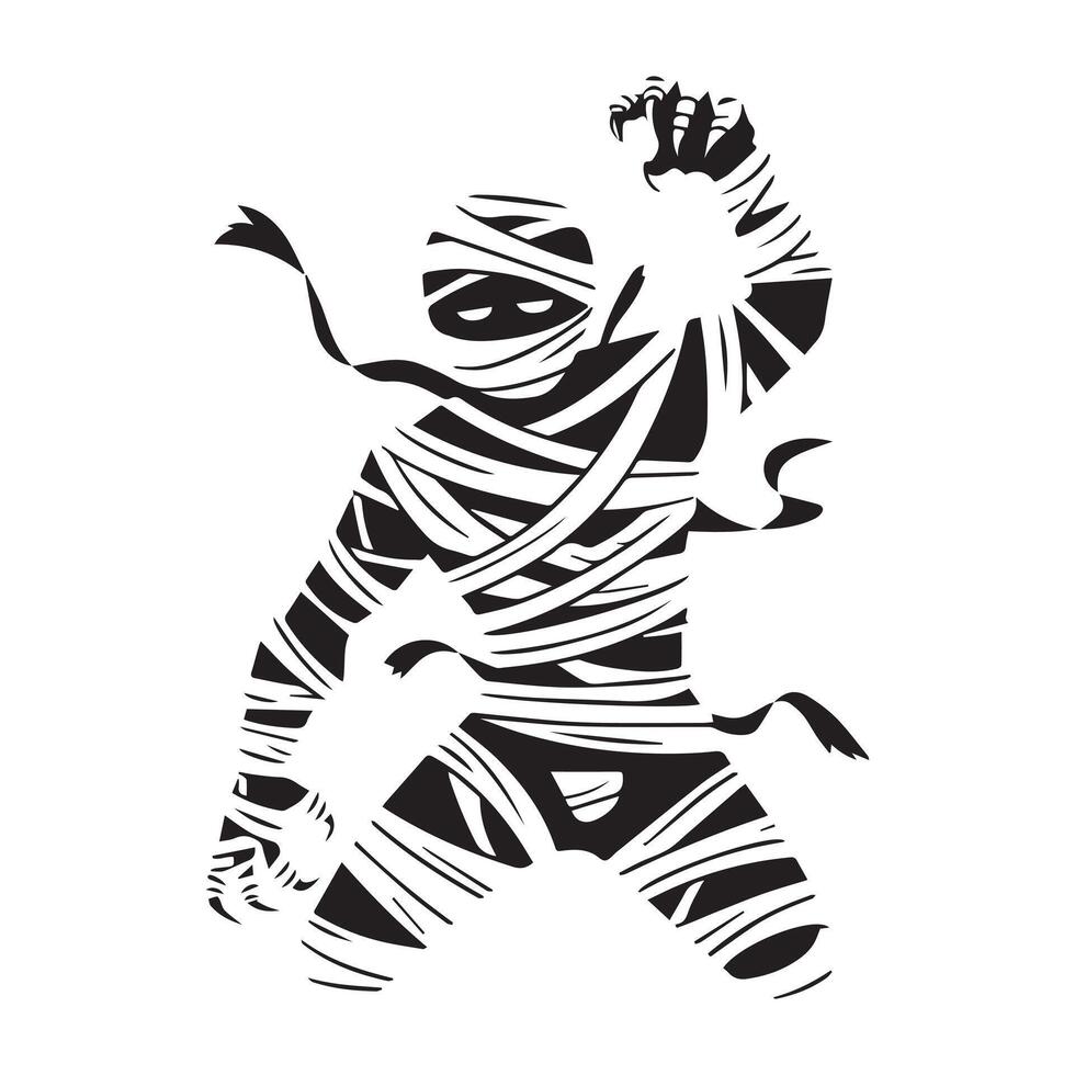Mummy man with bandages on his face vector