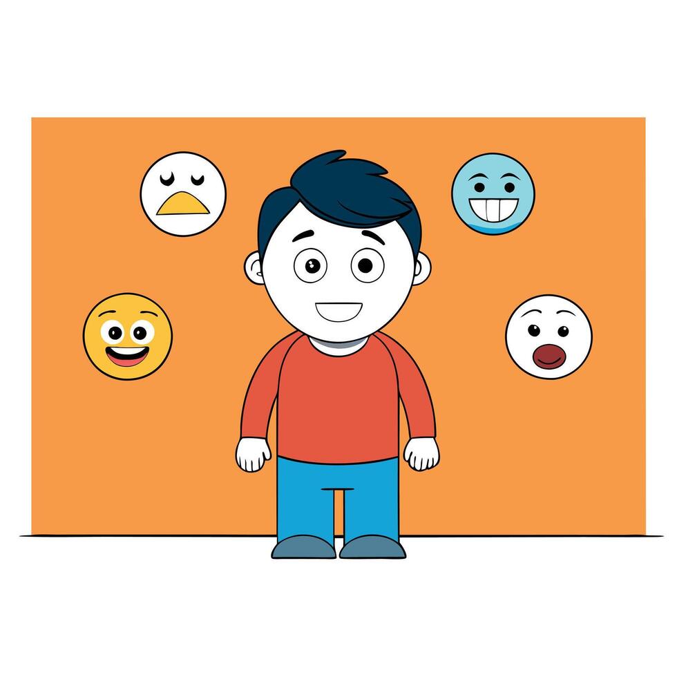 Human emotions 3d background illustration vector