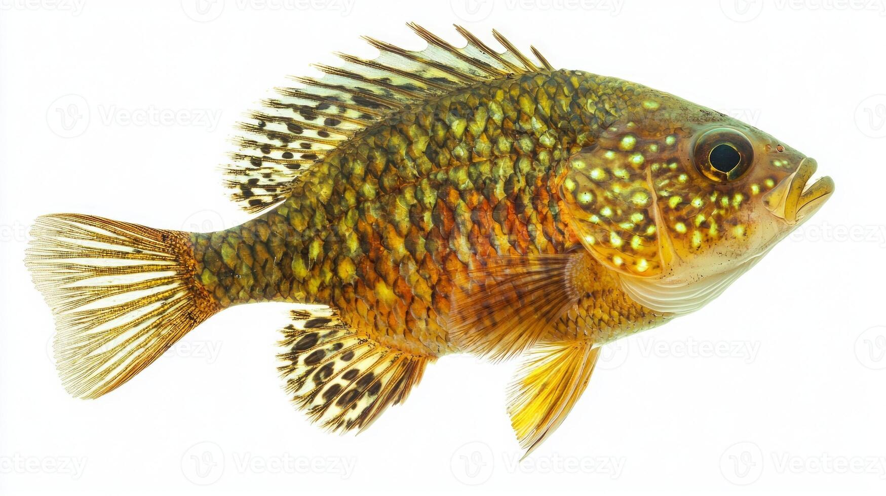 vibrant Pumpkinseed Sunfish displays its striking colors and unique features highlighting its importance in freshwater habitats and fish diversity. photo
