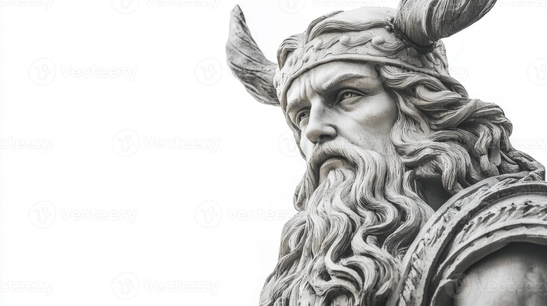 Forseti the Scandinavian god known for his wisdom and fairness is depicted with a fierce expression and detailed attire conveying strength and authority. photo