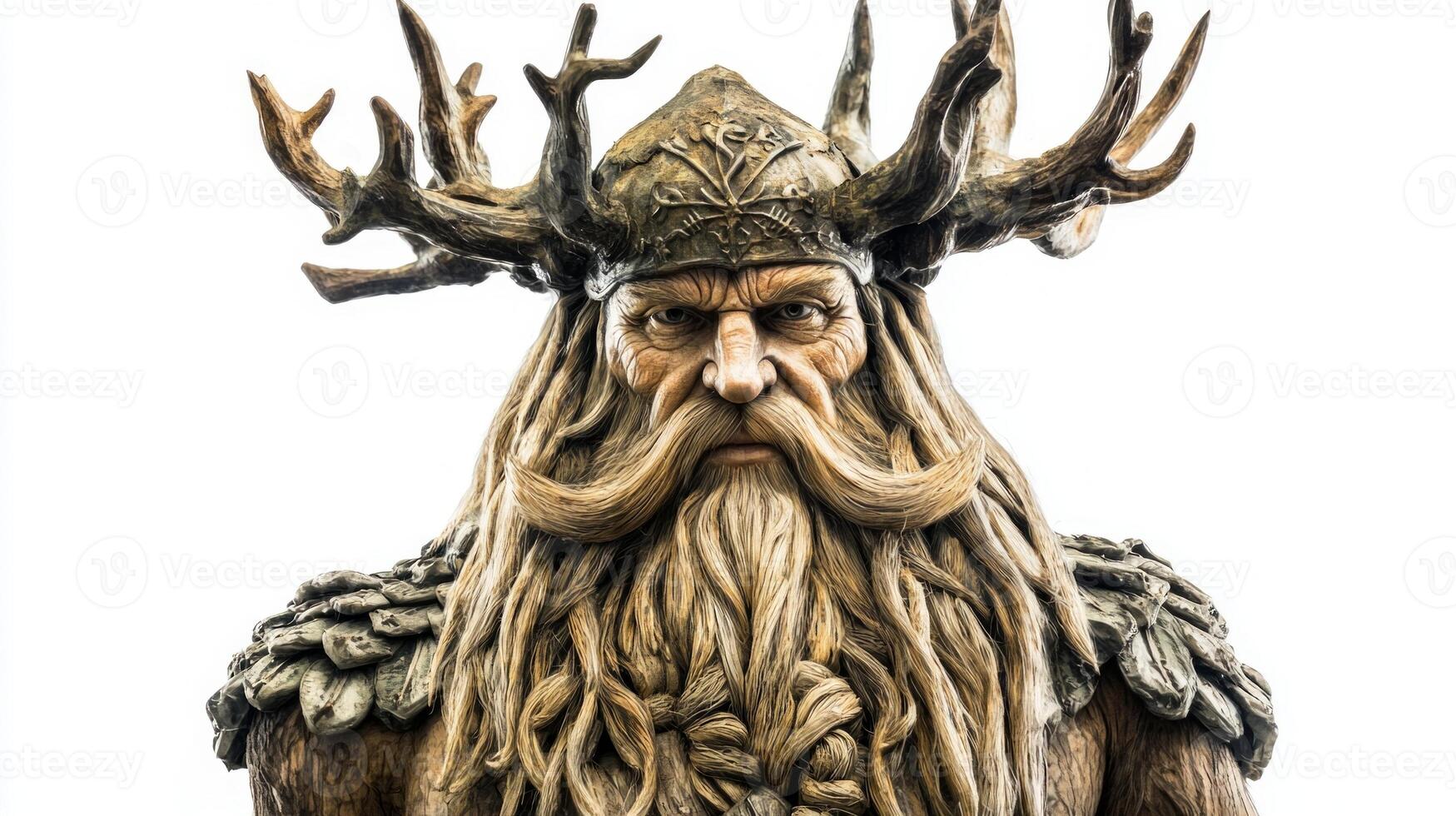 lifelike representation the Scandinavian god Frig showcases his majestic antlers and wise features emphasizing his connection to nature and mythology. photo