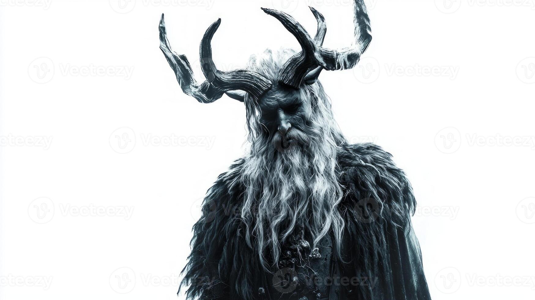 This captivating depiction of Hel the Scandinavian goddess of death features intricate costume details and striking facial expressions emphasizing her mythical essence. photo