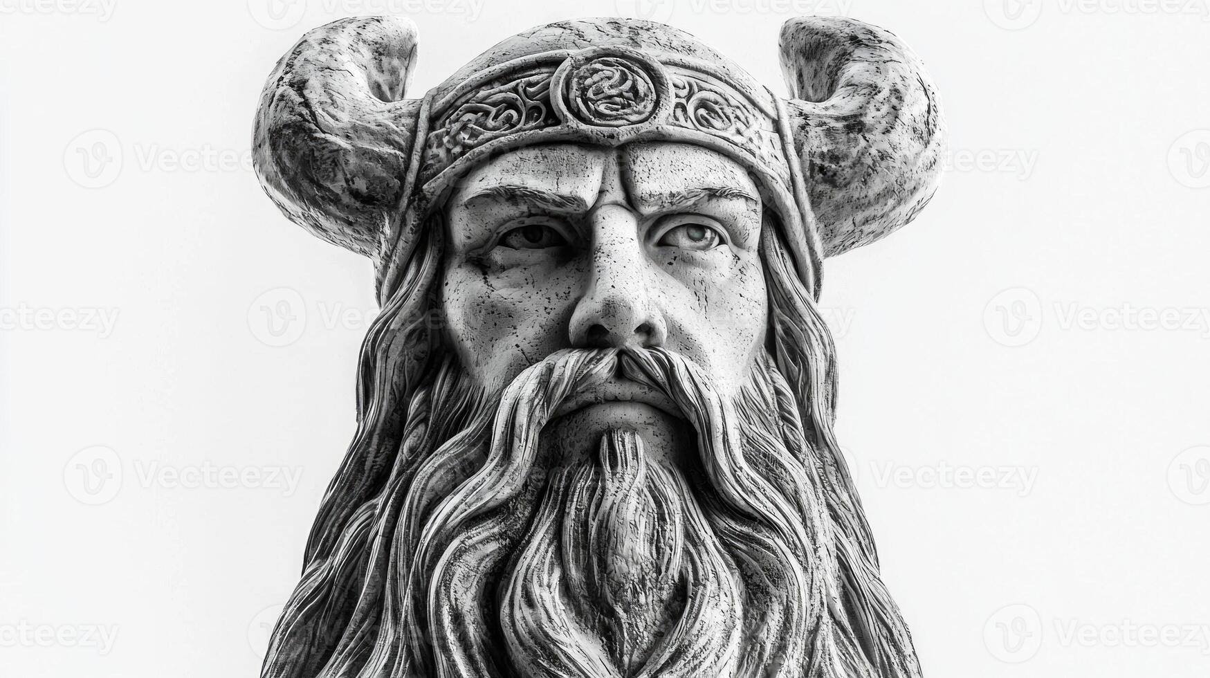 Njord the powerful Scandinavian god associated with the sea and wealth is portrayed with intricate details and lifelike features highlighting his significance in mythology. photo