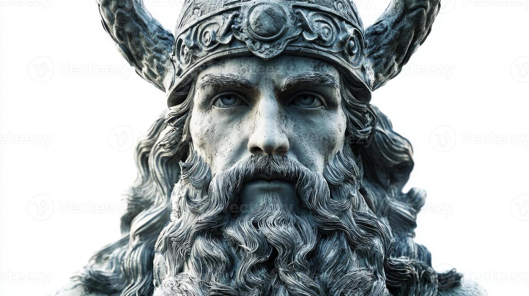artwork vividly captures Njord the deity revered in Scandinavian mythology famously associated with maritime prosperity and tranquility showcasing detailed features and expression. photo