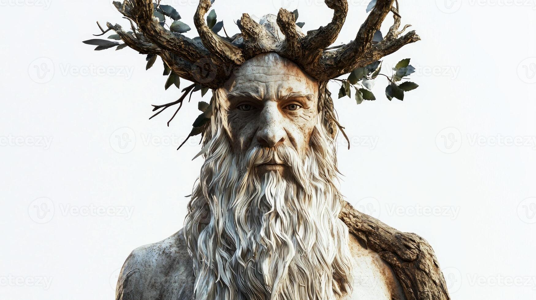 artwork features Njord the Scandinavian god associated with sea and winds characterized by intricate details and natural elements showcasing his significance in mythology. photo
