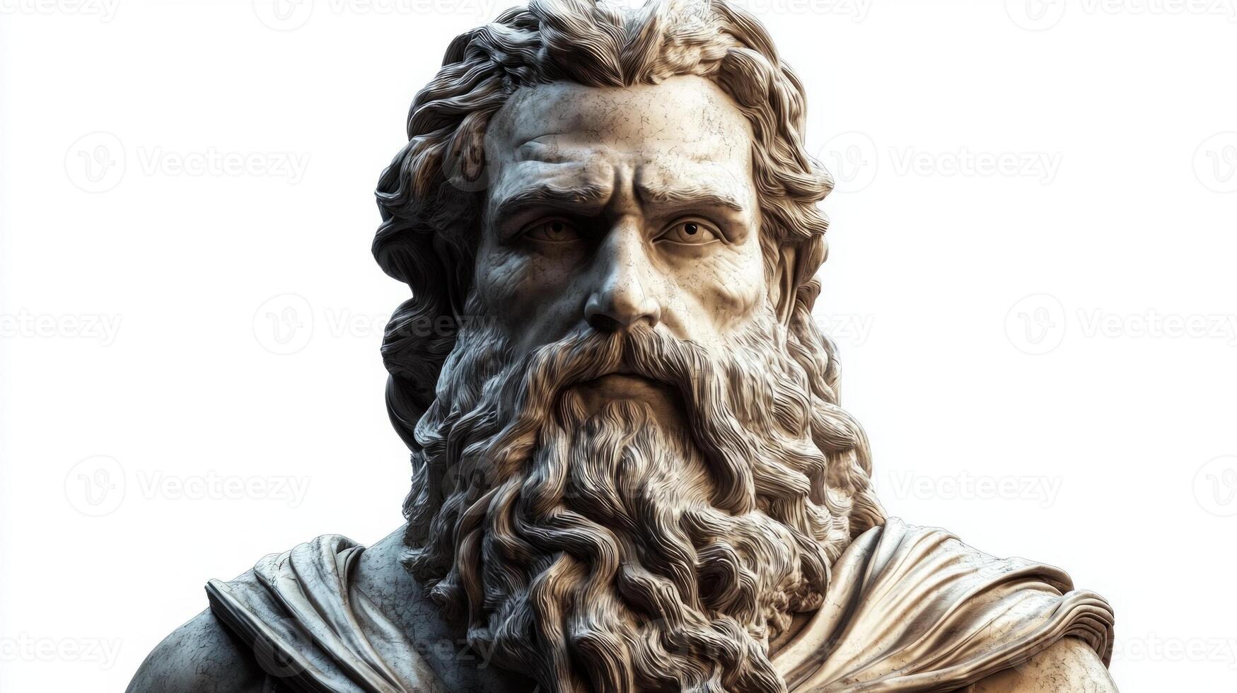 depiction features Magni the Scandinavian god known for strength with detailed lifelike features. His imposing beard and expression reflect his divine heritage and mythological significance. photo
