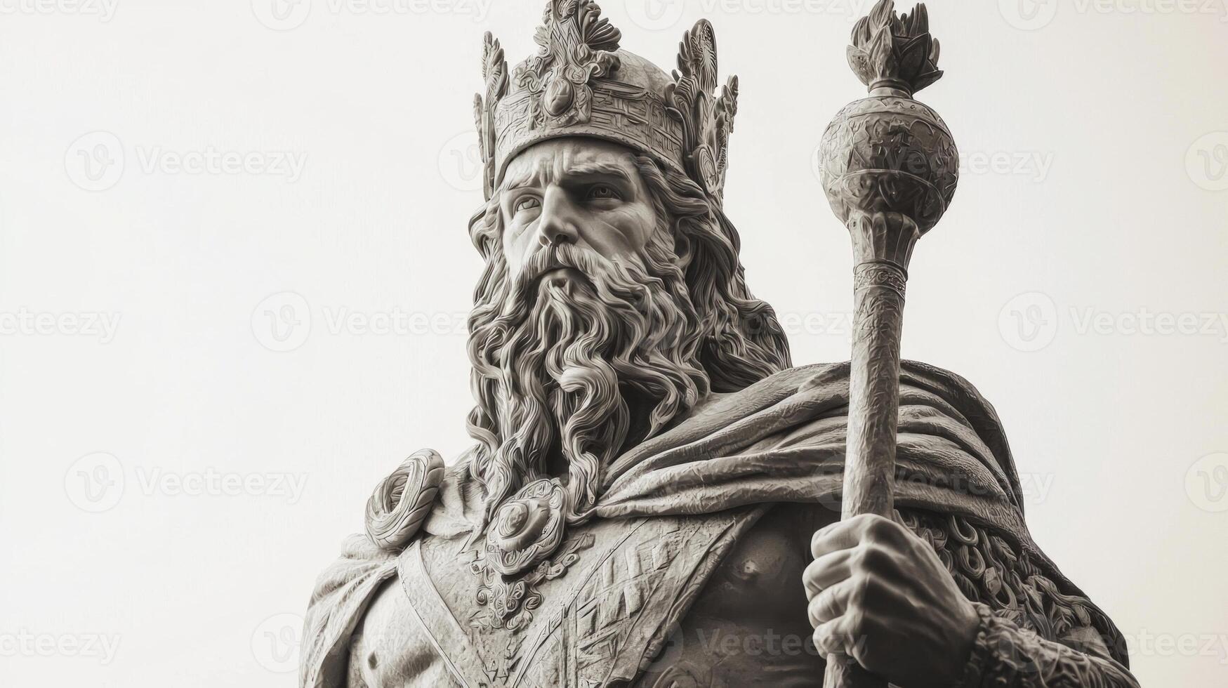 artistic representation showcases Magni the son of Thor characterized by his regal attire strong pose and powerful expression emphasizing his connection to Norse mythology. photo