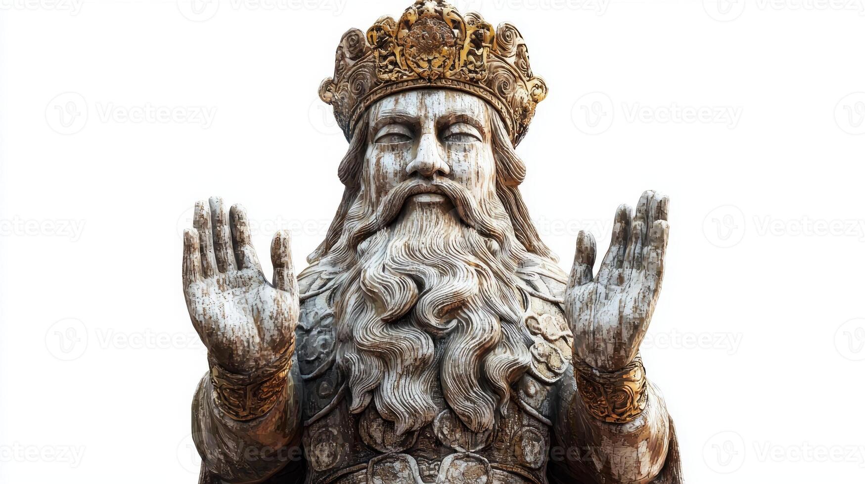 depiction showcases Modi the Scandinavian god featuring realistic details and a majestic expression bringing ancient mythology to life against a clean white backdrop. photo