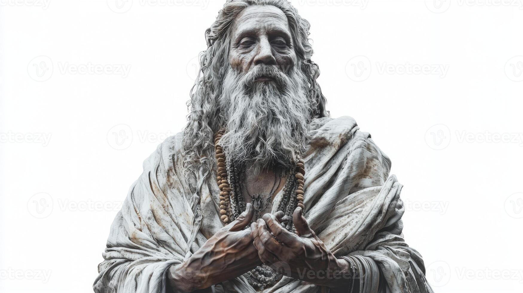 artwork presents the Scandinavian god Modi in a lifelike manner capturing his weathered features and intricate attire. The setting highlights the essence of Norse mythology. photo