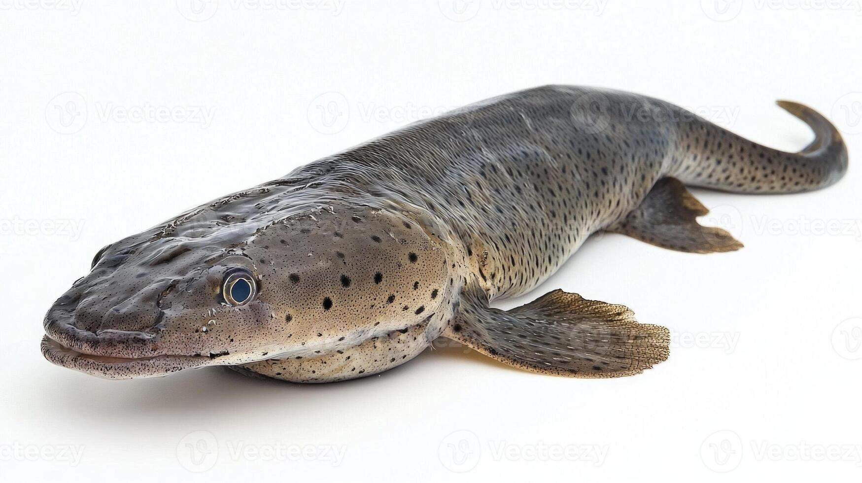 African Lungfish displays its distinctive elongated body and patterned skin. Known for its ability to breathe air this species captivates with its fascinating adaptations. photo