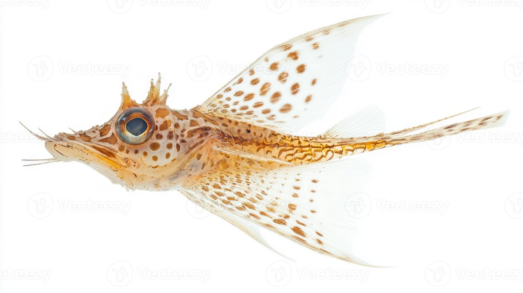 Flying Gurnard showcases its striking features such as vibrant colors and impressive wing like fins while appearing to glide effortlessly through the water. photo