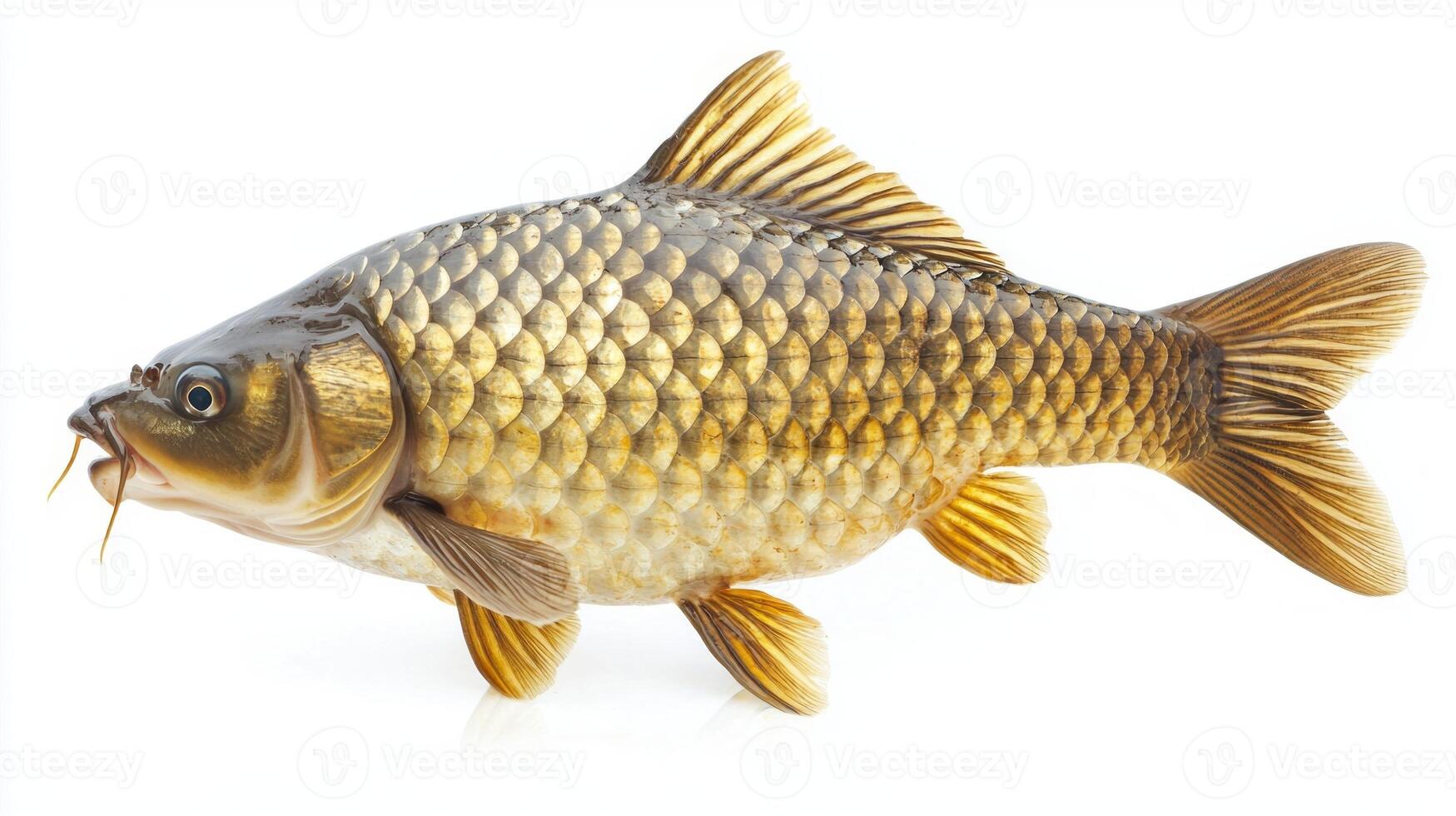 Common Carp Cyprinus carpio exhibits its characteristic body shape and coloration thriving in freshwater environments. photo