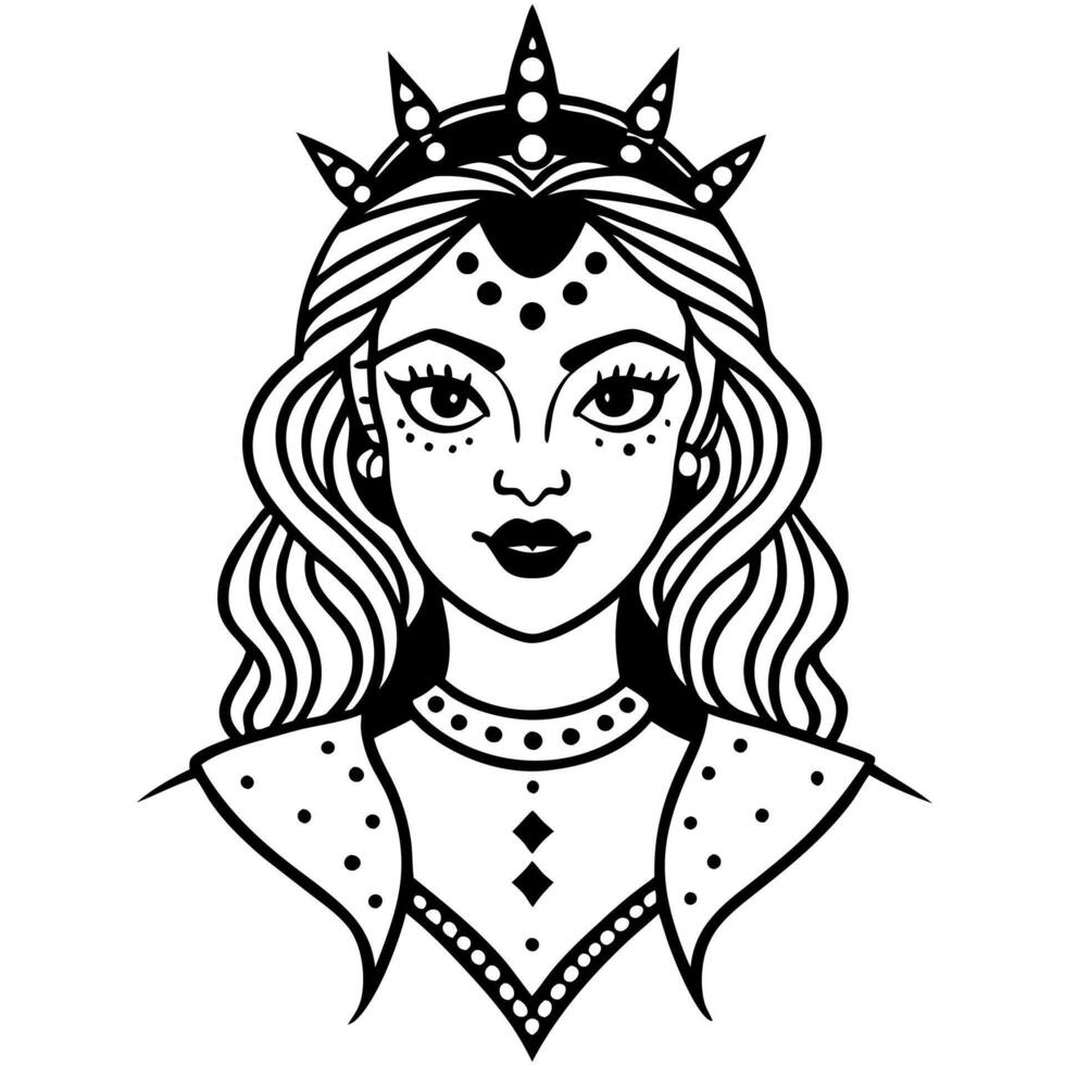 Queen of Darkness. Gothic Lady. Designed using . vector