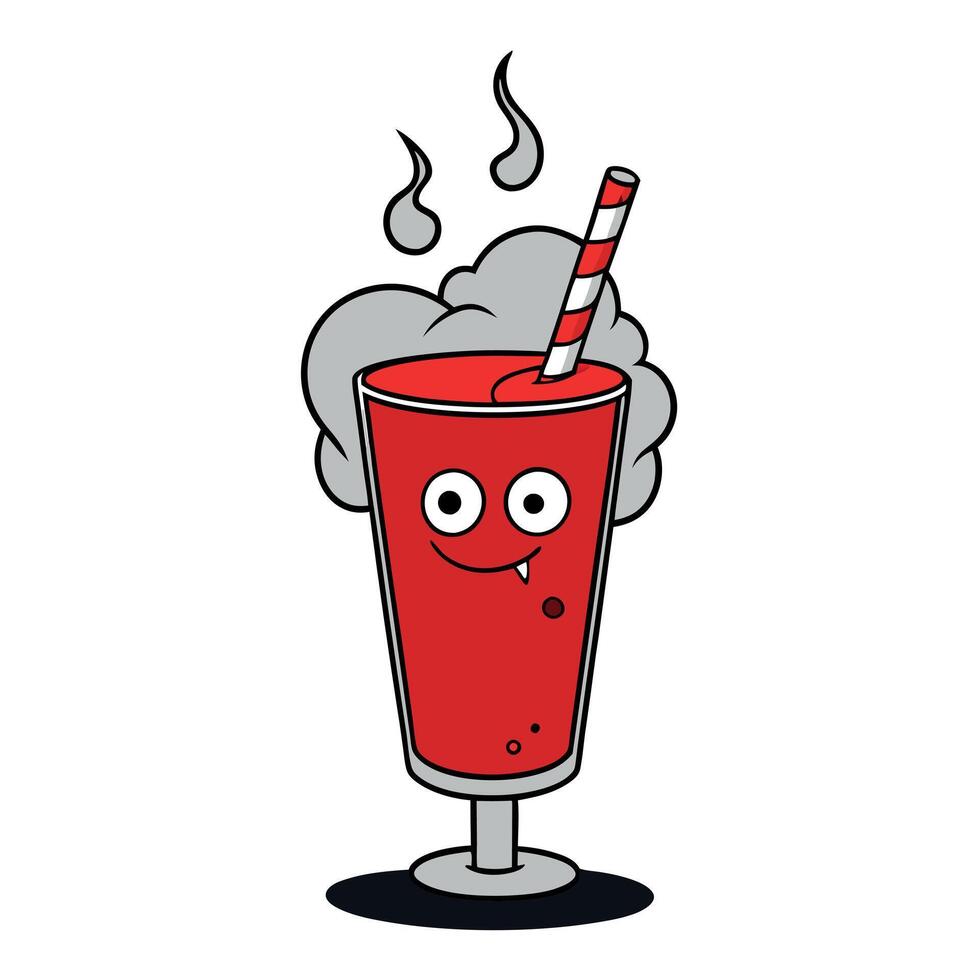 Red Halloween party cocktail with smoke on dark background vector