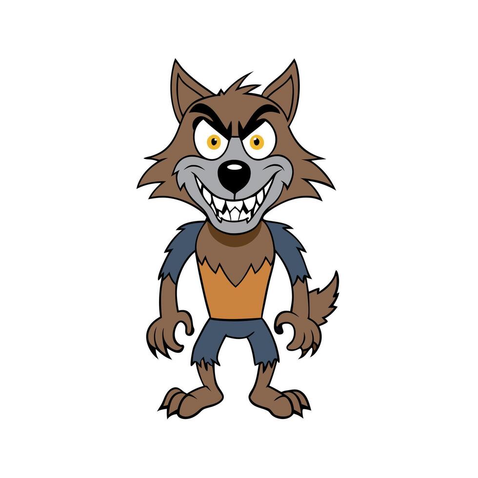Illustration of a werewolf with teeth isolated on white background. vector
