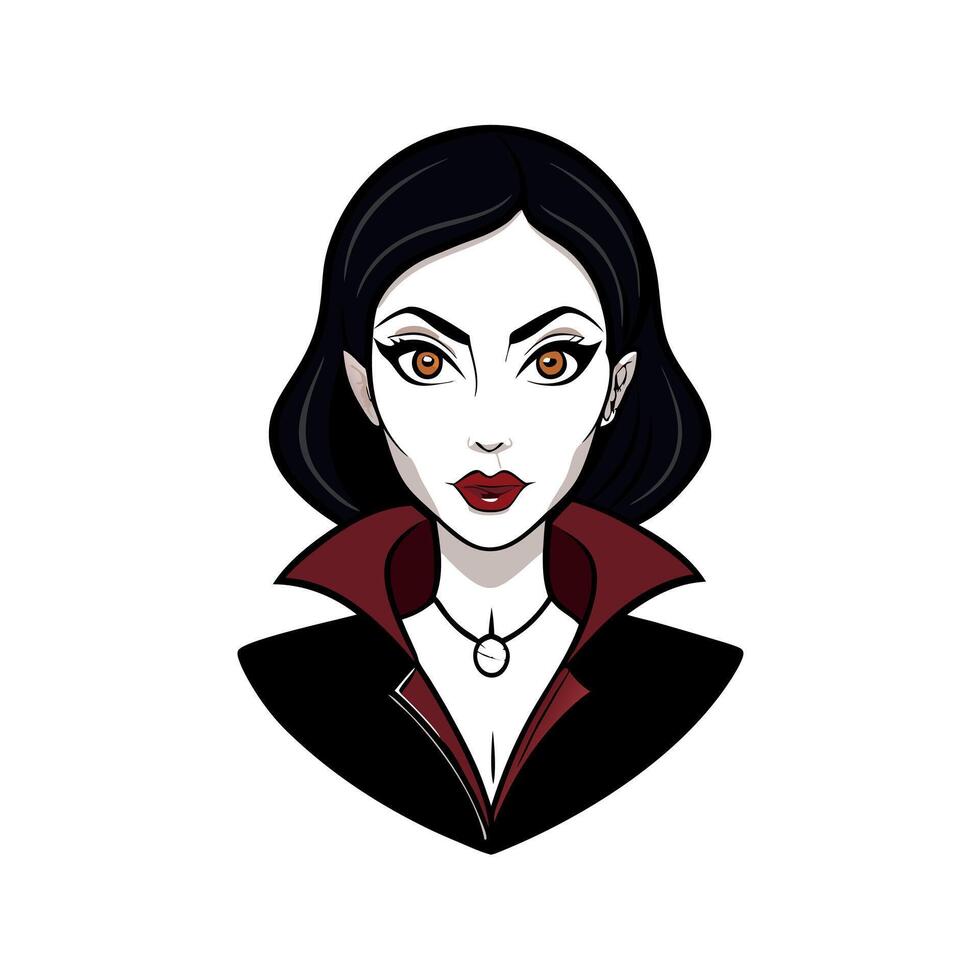 Fashion portrait of a vampire woman with beautiful dark make-up on a black background vector