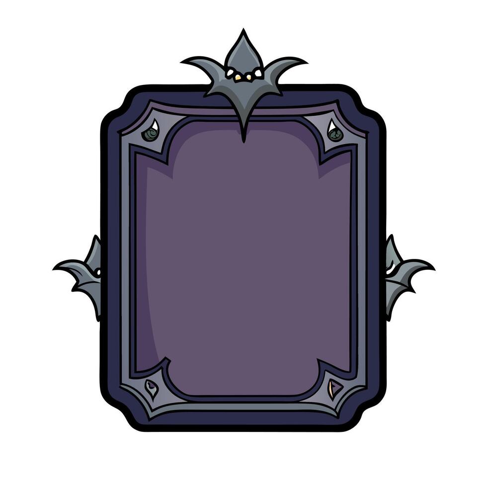 Gothic dark square frame halloween mockup vector