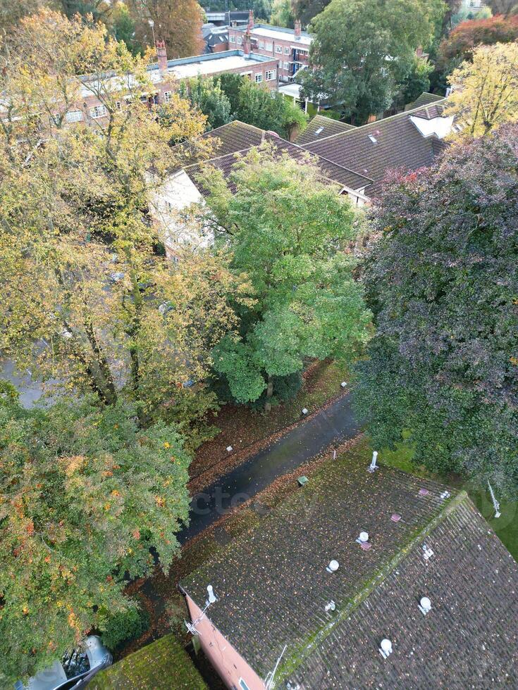 High Angle View of Luton City Residential District Which is Located Near to High Town and Old Bedford Road City Center Downtown of England UK During Cold Sunset of October 12th, 2024 photo