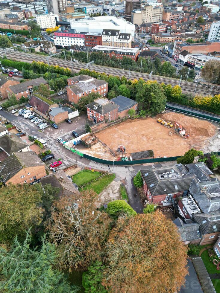 High Angle View of Luton City Residential District Which is Located Near to High Town and Old Bedford Road City Center Downtown of England UK During Cold Sunset of October 12th, 2024 photo