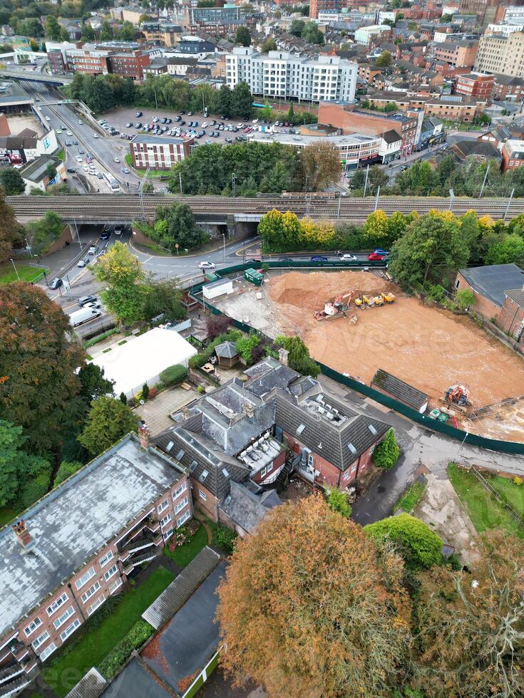 High Angle View of Luton City Residential District Which is Located Near to High Town and Old Bedford Road City Center Downtown of England UK During Cold Sunset of October 12th, 2024 photo