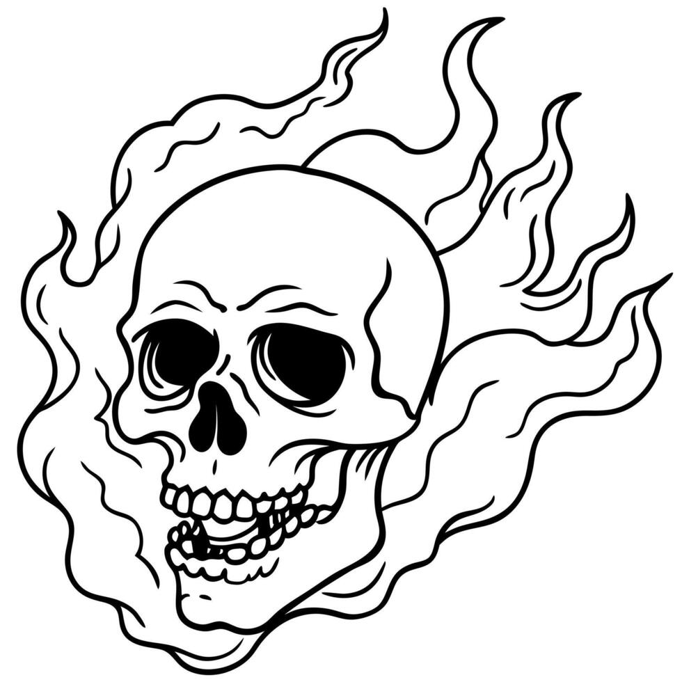 Eerie skull rising from smoke intense image vector
