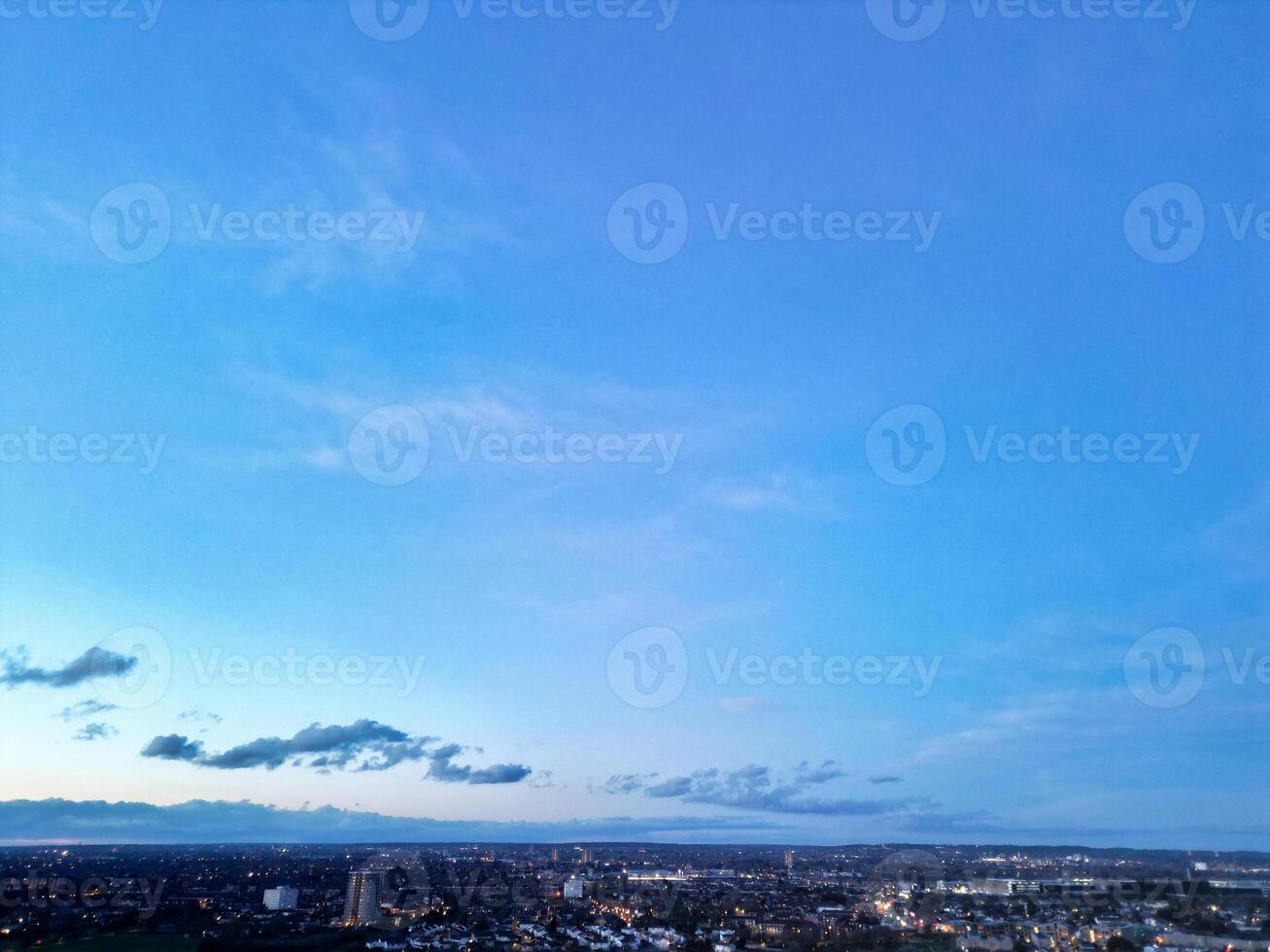 Aerial View of Dagenham City East London. The Capital London City of England Great Britain. High Angle Footage was Captured with Drone's Camera on March 2nd, 2024 photo
