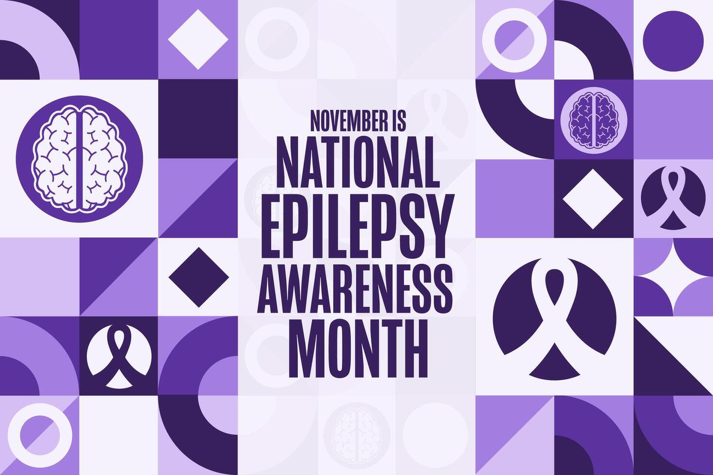 November is National Epilepsy Awareness Month. Holiday concept. Template for background, banner, card, poster with text. vector