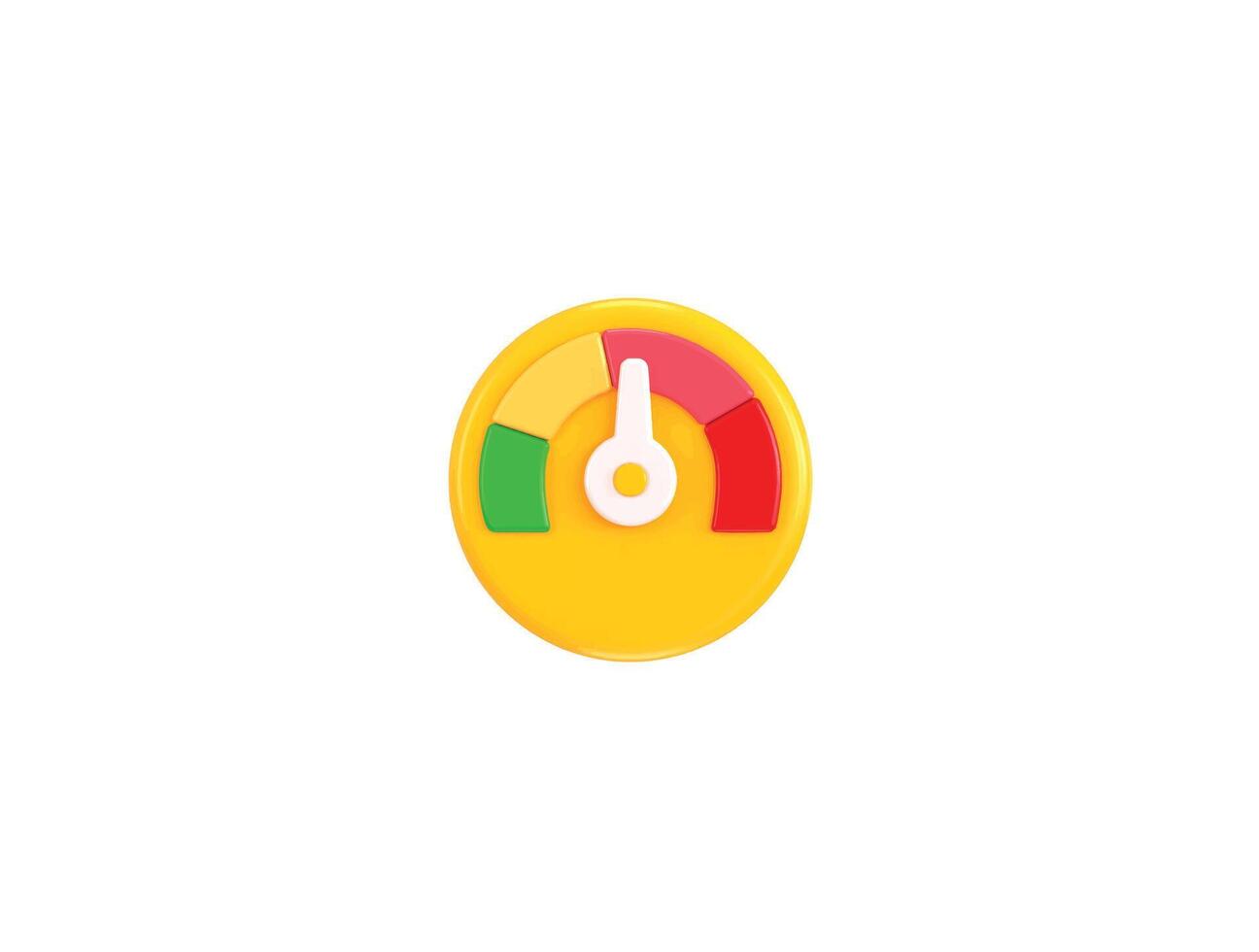 Speedometer with arrow and dashboard indicators, Risk, speed and rating level icon 3d render vector