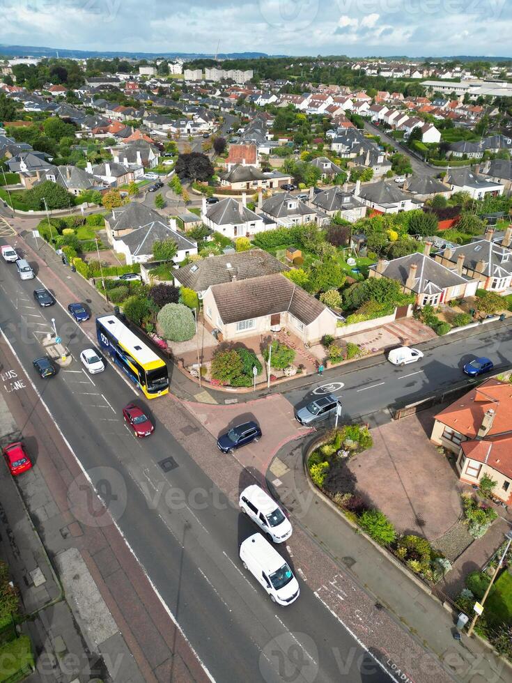 High Angle View of Central Edinburgh City of Scotland United Kingdom During Partly Cloudy Day of August 29th, 2024 photo
