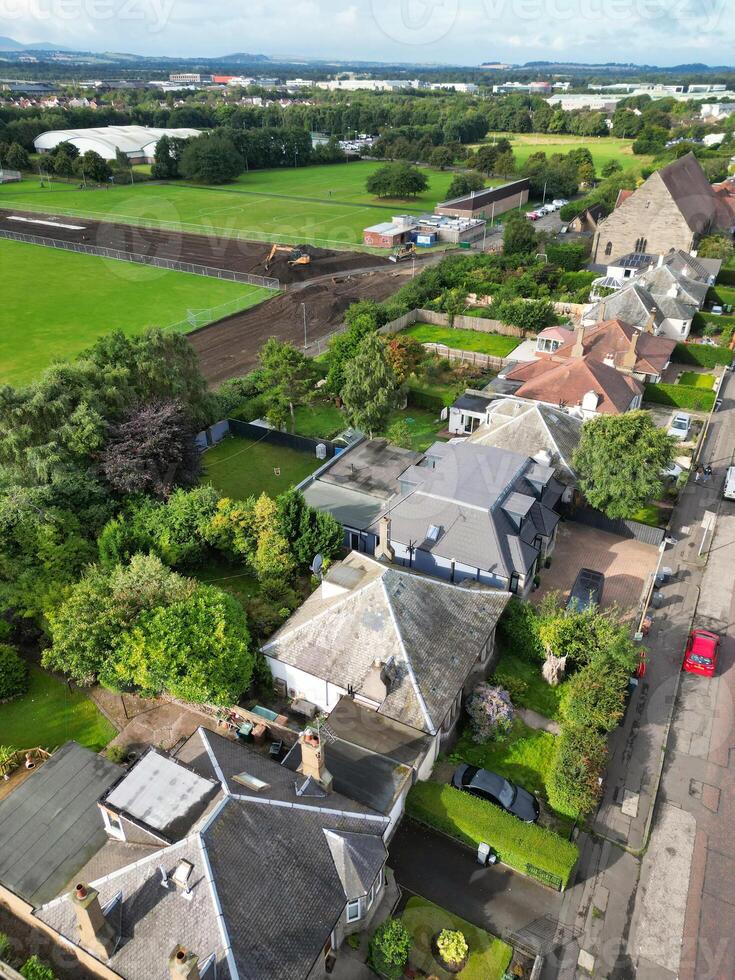 High Angle View of Central Edinburgh City of Scotland United Kingdom During Partly Cloudy Day of August 29th, 2024 photo
