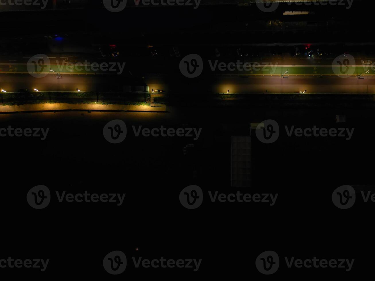 Aerial View of Illuminated Brighton and Hove City of England United Kingdom During Dark Night of May 9th, 2024 photo