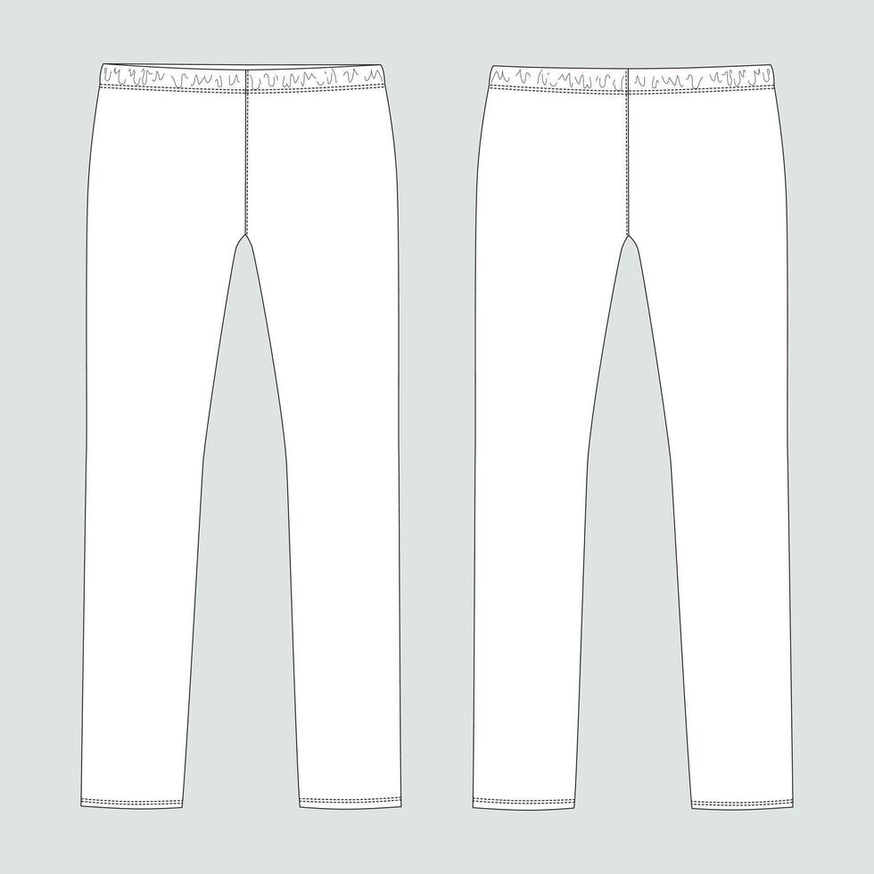 A pair of white pants with a white outline vector